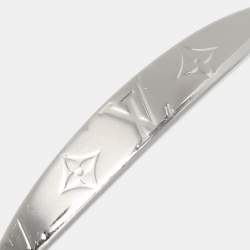 Pre Owned Louis Vuitton Silver Tone Monogram Jonc Cuff Bracelet