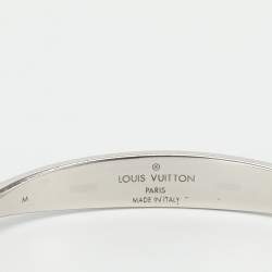 Pre Owned Louis Vuitton Silver Tone Monogram Jonc Cuff Bracelet