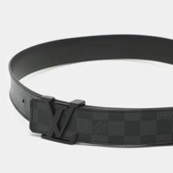 Pre Owned Louis Vuitton LV Initiales 95CM Buckle Belt Damier Graphite Canvas
