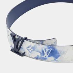 Pre Owned Louis Vuitton LV Initiales 95 CM Reversible Buckle Belt Monogram Watercolor Canvas