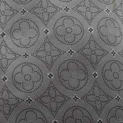 Pre Owned Louis Vuitton Grey Logo Embroidered Silk Quatrefoil Jacquard Tie
