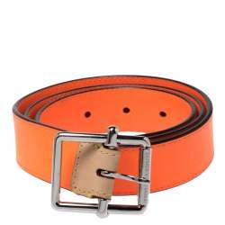 Louis Vuitton Neon Orange Damier Infini Leather Belt Size 85CM