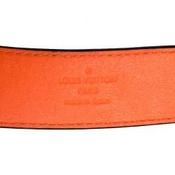 Pre Owned Louis Vuitton Neon Orange Damier Infini Leather Belt Size 85CM