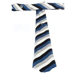 Pre Owned Louis Vuitton Multicolor Diagonal Striped LV Cup Silk Tie 