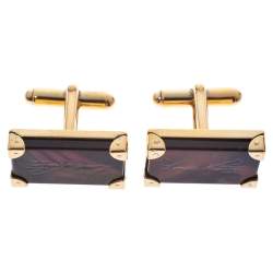 Louis Vuitton Brown Signature Rectangular Cufflinks 