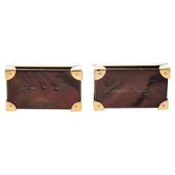 Louis Vuitton Brown Signature Rectangular Cufflinks 
