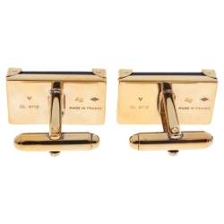 Louis Vuitton Brown Signature Rectangular Cufflinks 