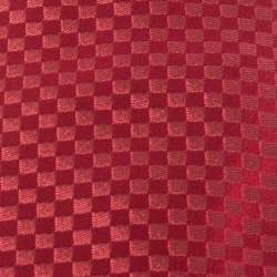 Pre Owned Louis Vuitton Red Damier Pattern Jacquard Traditional Silk Tie