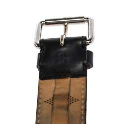 Pre Owned Louis Vuitton Black Monogram Mahina Leather Belt 95 CM