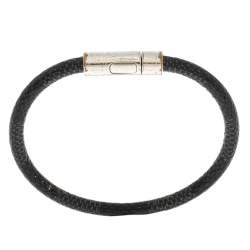 Louis Vuitton Keep It Damier Graphite Canvas Silver Tone Bracelet