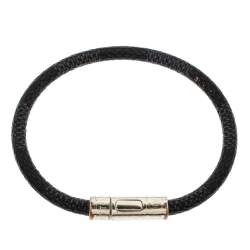 Louis Vuitton Keep It Damier Graphite Canvas Silver Tone Bracelet