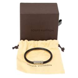 Louis Vuitton Keep It Damier Graphite Canvas Silver Tone Bracelet