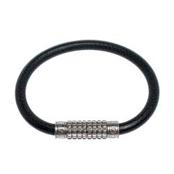 Louis Vuitton Taiga Leather Digit Palladium Plated Bracelet