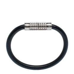 Louis Vuitton Taiga Leather Digit Palladium Plated Bracelet