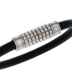 Louis Vuitton Taiga Leather Digit Palladium Plated Bracelet