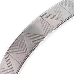 مملوكة مسبقًا Louis Vuitton Silver Tone Shadow V Open Cuff Bracelet