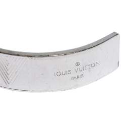 مملوكة مسبقًا Louis Vuitton Silver Tone Shadow V Open Cuff Bracelet