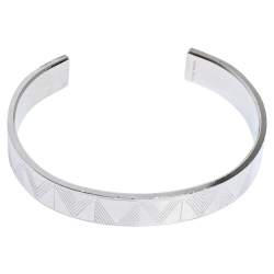 مملوكة مسبقًا Louis Vuitton Silver Tone Shadow V Open Cuff Bracelet