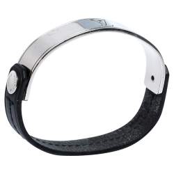 مملوكة مسبقًا Louis Vuitton Curve it Leather Silver Tone Bracelet