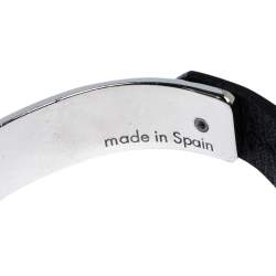 مملوكة مسبقًا Louis Vuitton Curve it Leather Silver Tone Bracelet