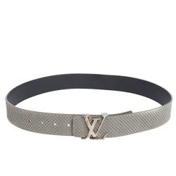 Louis Vuitton LV Initiales Belt Monogram Logo Story 40MM White in  Canvas/Calfskin with Silver-tone - US