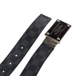 Pre Owned حزام لوي فيتون كانفاس دامييه غرافايت إنفيتور بوجهين مقاس 95سم