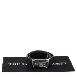 Pre Owned حزام لوي فيتون كانفاس دامييه غرافايت إنفيتور بوجهين مقاس 95سم