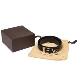 Pre Owned Louis Vuitton Black Leather Neogram Belt 95CM