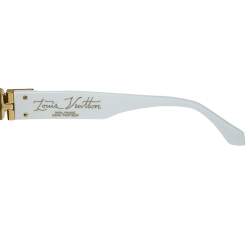 Louis Vuitton White Monogram Patterned / Silver Mirrored 1.1 Millionaire Sunglasses