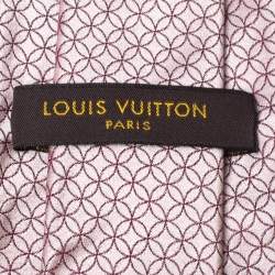 Pre Owned ربطة عنق لوي فيتون حرير جاكار وردي 