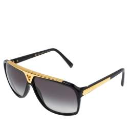 Pre Owned Louis Vuitton Black Gold/ Black Gradient Z0105W Evidence Aviator Sunglasses