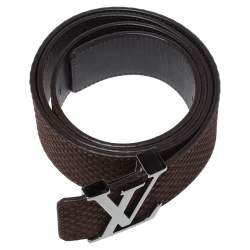 Pre Owned حزام لوي فيتون حرفي الشعار أل في سويدي دامييه أيبين ميني 100 سم