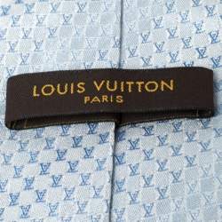 Pre Owned Louis Vuitton Blue Monogram Patterned Silk Tie