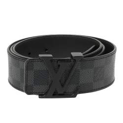 مملوكة مسبقًا Louis Vuitton Damier Graphite Canvas LV Initiales Belt 100CM