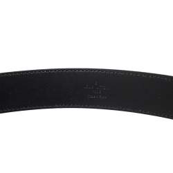 Pre Owned Louis Vuitton Black Taiga Leather Initiales Belt 110CM