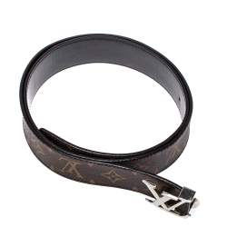 مملوكة مسبقًا Louis Vuitton Monogram Canvas and Black Leather Initiales Reversible Belt 95CM