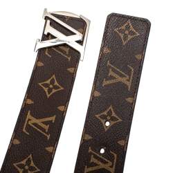 مملوكة مسبقًا Louis Vuitton Monogram Canvas and Black Leather Initiales Reversible Belt 95CM