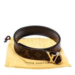 مملوكة مسبقًا Louis Vuitton Monogram Canvas and Black Leather Initiales Reversible Belt 95CM