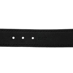 Pre Owned Louis Vuitton Black Leather LV Slim Bracelet