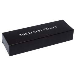 Pre Owned Louis Vuitton Black Leather LV Slim Bracelet