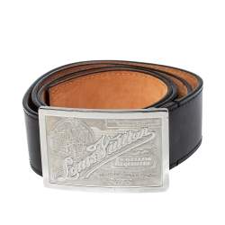 Louis Vuitton Travelling Requisites Belt Leather Medium Black 1415453