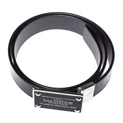 Pre Owned Louis Vuitton Black Damier Embossed Leather Inventeur Belt 95CM
