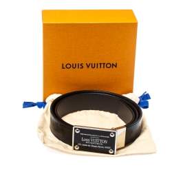 Pre Owned Louis Vuitton Black Damier Embossed Leather Inventeur Belt 95CM