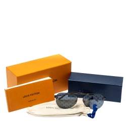 Pre Owned Louis Vuitton Gunmetal Tone/ Dark Grey Monogram Z1019W Clockwise Aviator Sunglasses