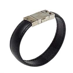 Louis Vuitton Pull It Check It Damier Canvas Leather Bracelet BC1108