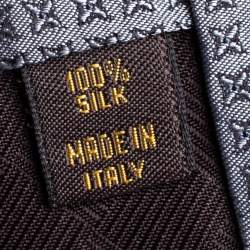 Pre Owned ربطة عنق لوي فيتون حرير رصاصي مونوغرامي