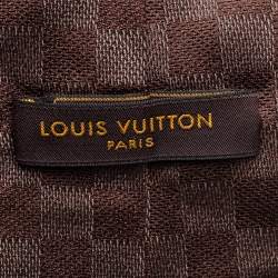 Pre Owned Louis Vuitton Brown Damier Ebene Silk Classic Tie