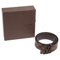 Pre Owned Louis Vuitton Damier Ebene Canvas LV Initiales Belt 100 CM