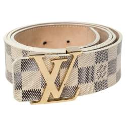 Pre Owned حزام لوي فيتون حروف إل في كانفاس دامييه أزور 100 سم