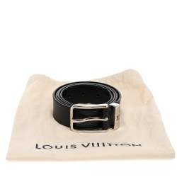 مملوكة مسبقًا Louis Vuitton Black Taurillon Leather Pont Neuf Belt 95CM